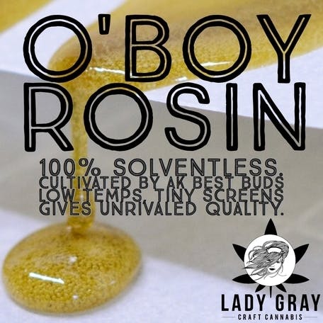 .3g O'Boy Rosin 66.56%THC/2.22%terps - Lady Gray