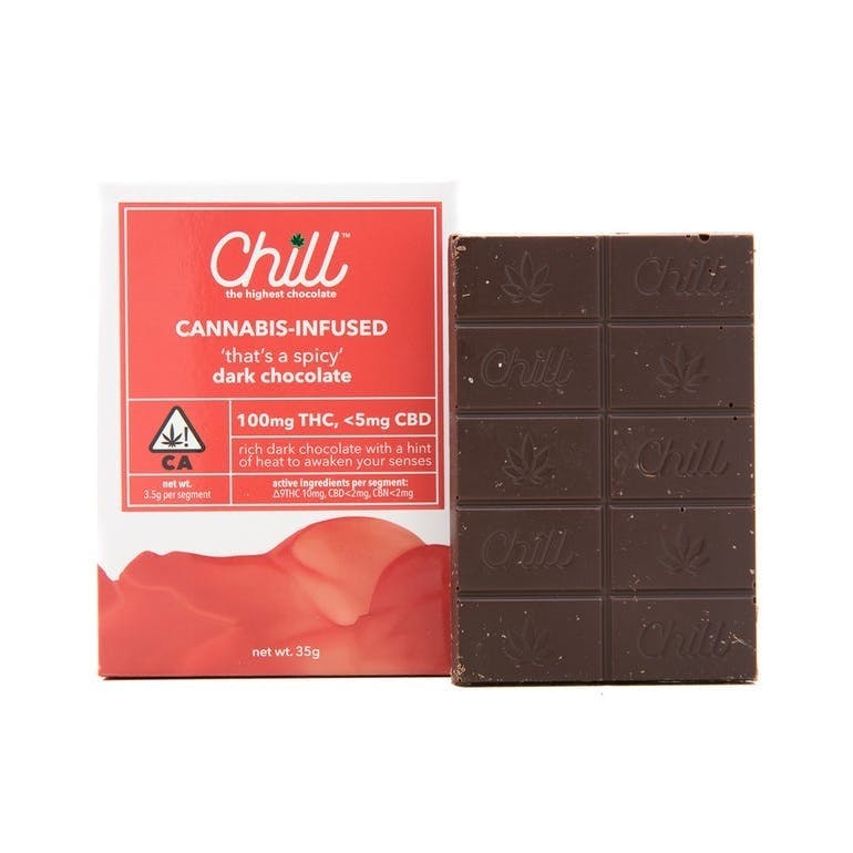 (10% OFF UNTIL FEB. 15) Chill 'thats a spicy" Dark Chocolate 100mg