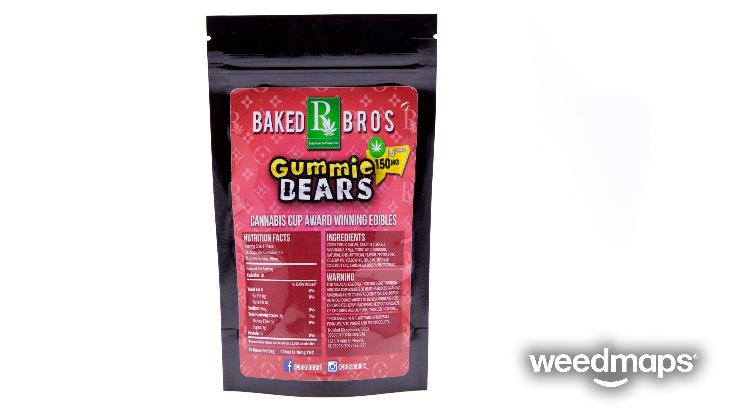 Baked Bros Sour Gummie Bears 300mg