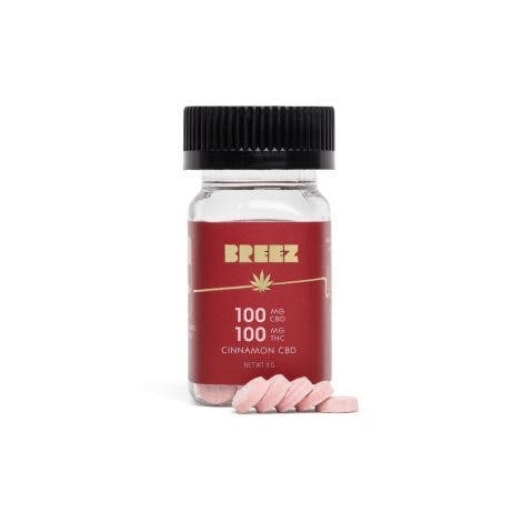 Breez. Cinnamon CBD Tablets 100MG:100MG