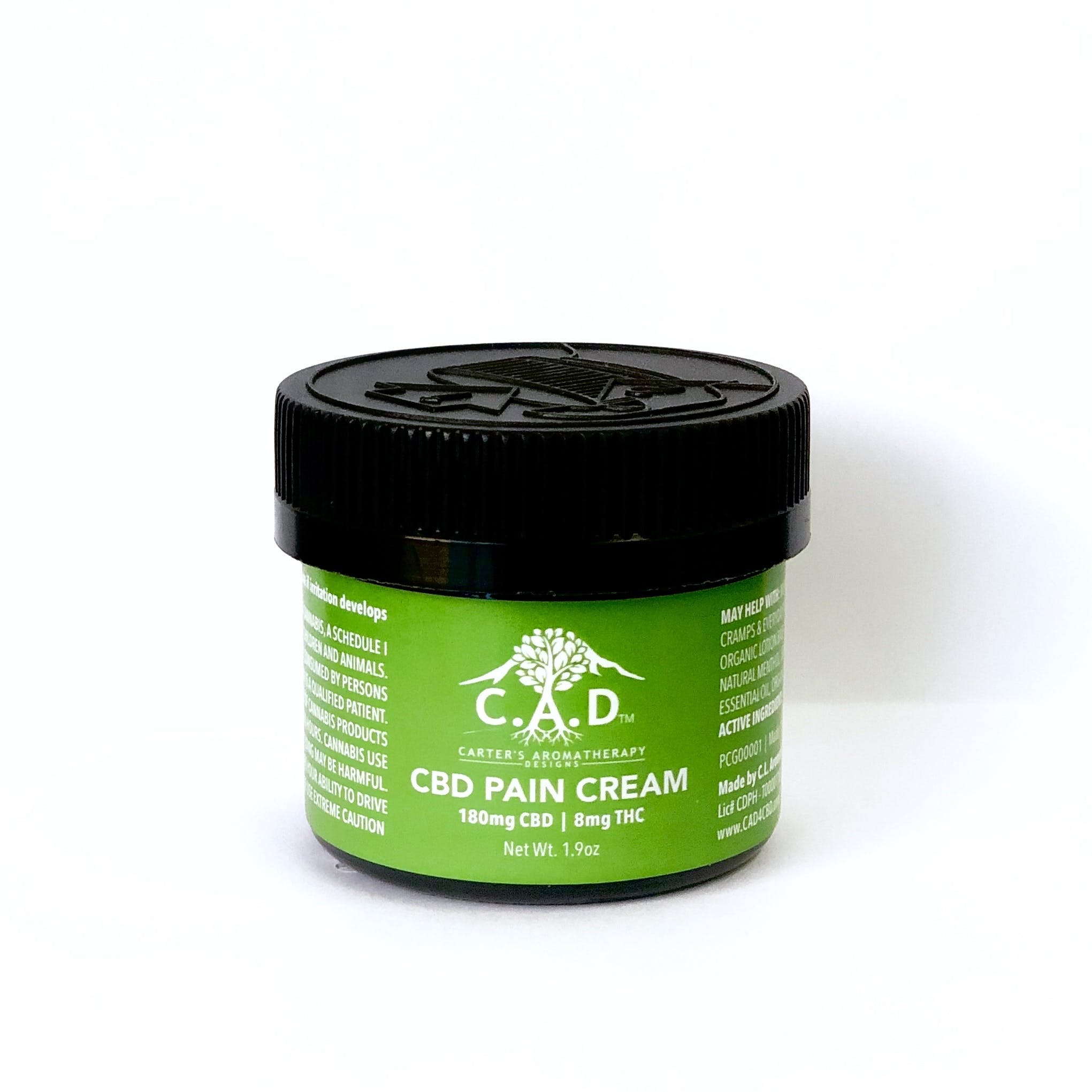 C.A.D: Pain Cream - Medium Strength 2oz. (Medicinal/Recreational)