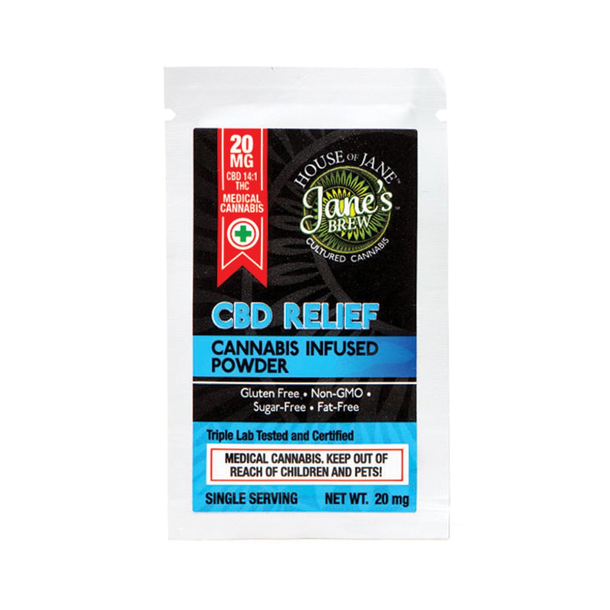 Cannabis-Infused Powder, CBD Relief 20mg