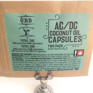 CBD APOTHECARY - AC/DC Coconut Oil Caps. (2pk)