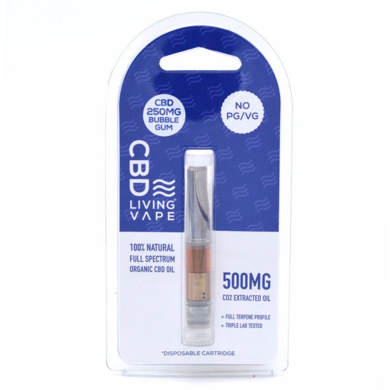 CBD Living Vape Cartridge 1/2 Gram 500 Mg CBD Bubble Gum