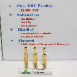 CLEAR Distillate .5ml Cartridge- Green Apple