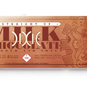 Dixie Straight Up Milk Chocolate Bar Indica 100mg