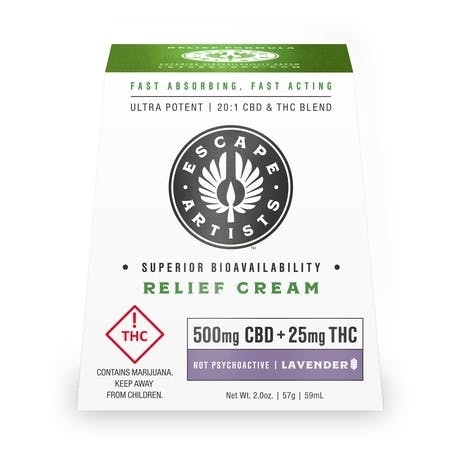 Escape Artist - Fast Relief Cream 500 MG CBD - Lavender