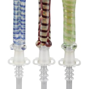 Glass Dab Straw w/ Quartz Tip - 6.5" / Asst. Colors