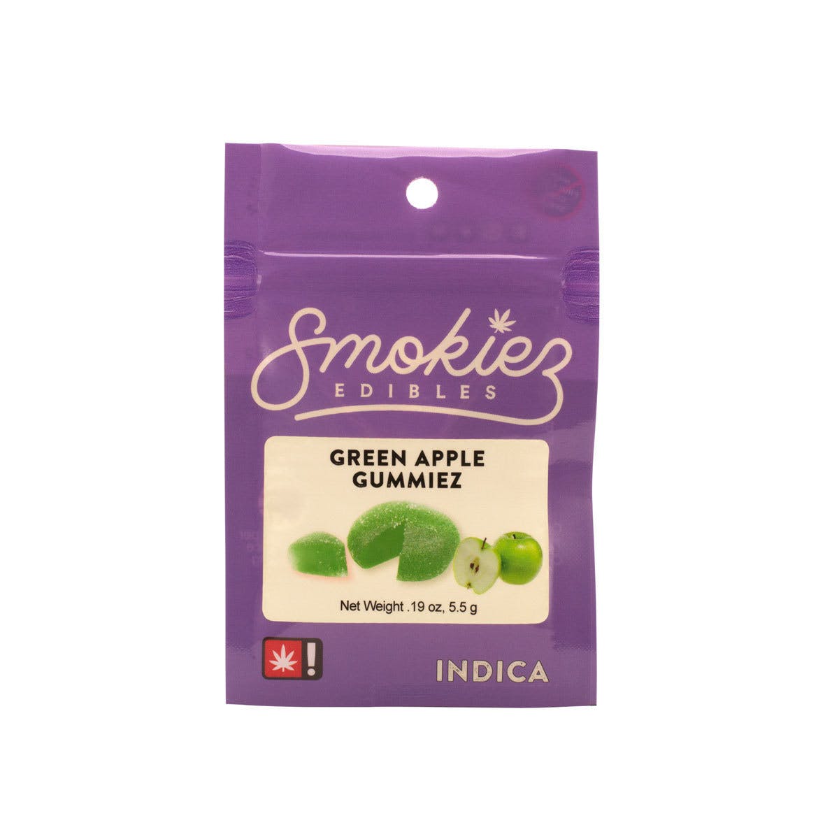 Indica Green Apple Gummiez, 50mg, 10 Srv.