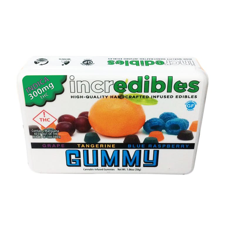 Indica Sour Gummies, 300mg MED