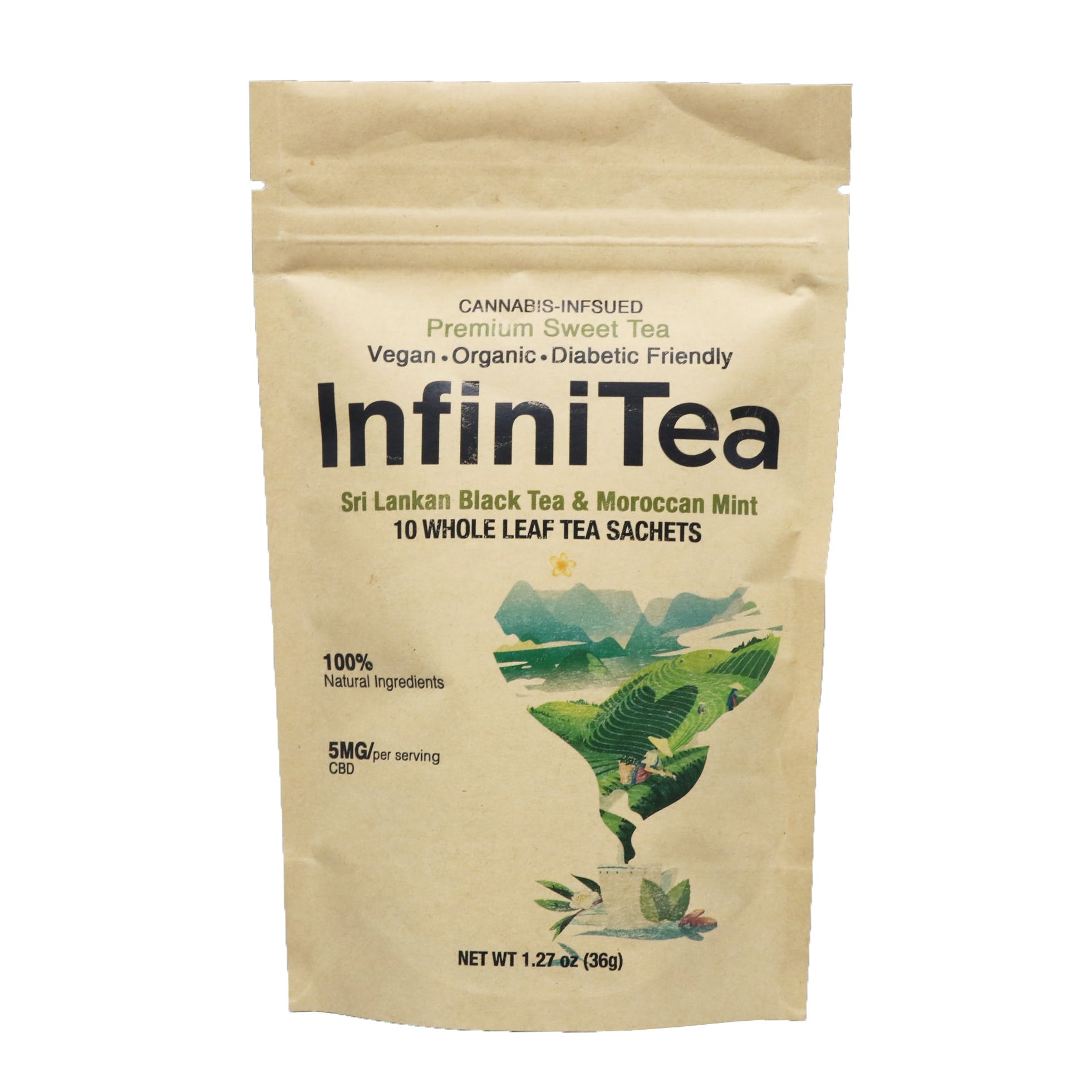[Infinitea] Black Tea + Moroccan Mint (Qty. 10 bags) (5mg CBD/tea bag)
