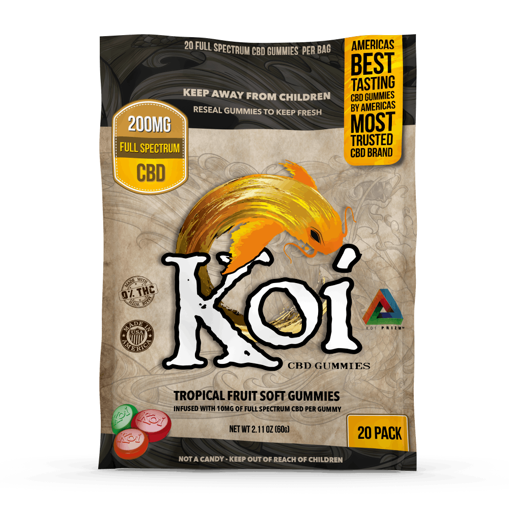 KOI CBD TROPICAL FRUIT SOFT GUMMIES 60MG