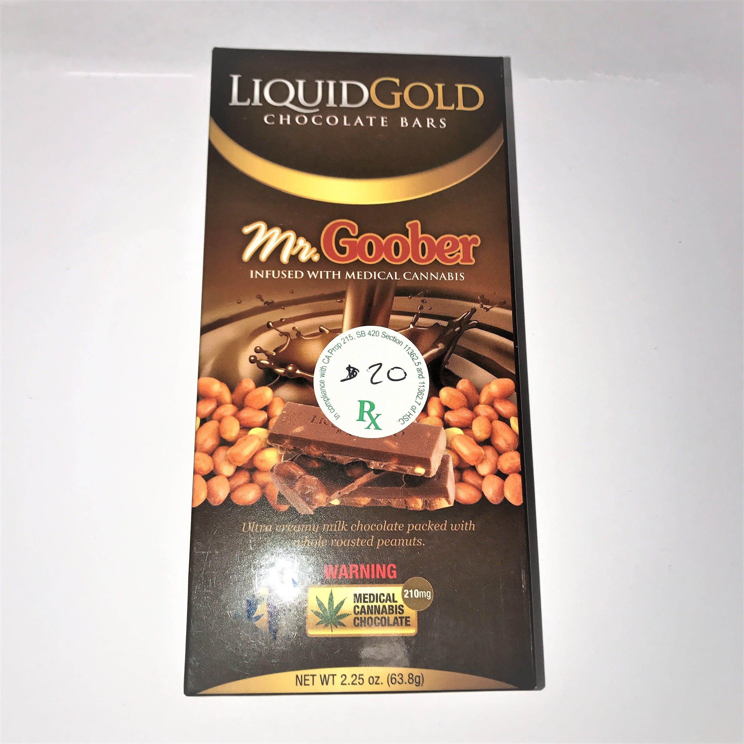 LIQUID GOLD MR. GOOBER CHOCOLATE BAR 210MG