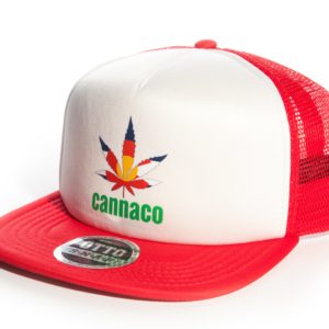 Red Trucker Cap with CannaCo logo