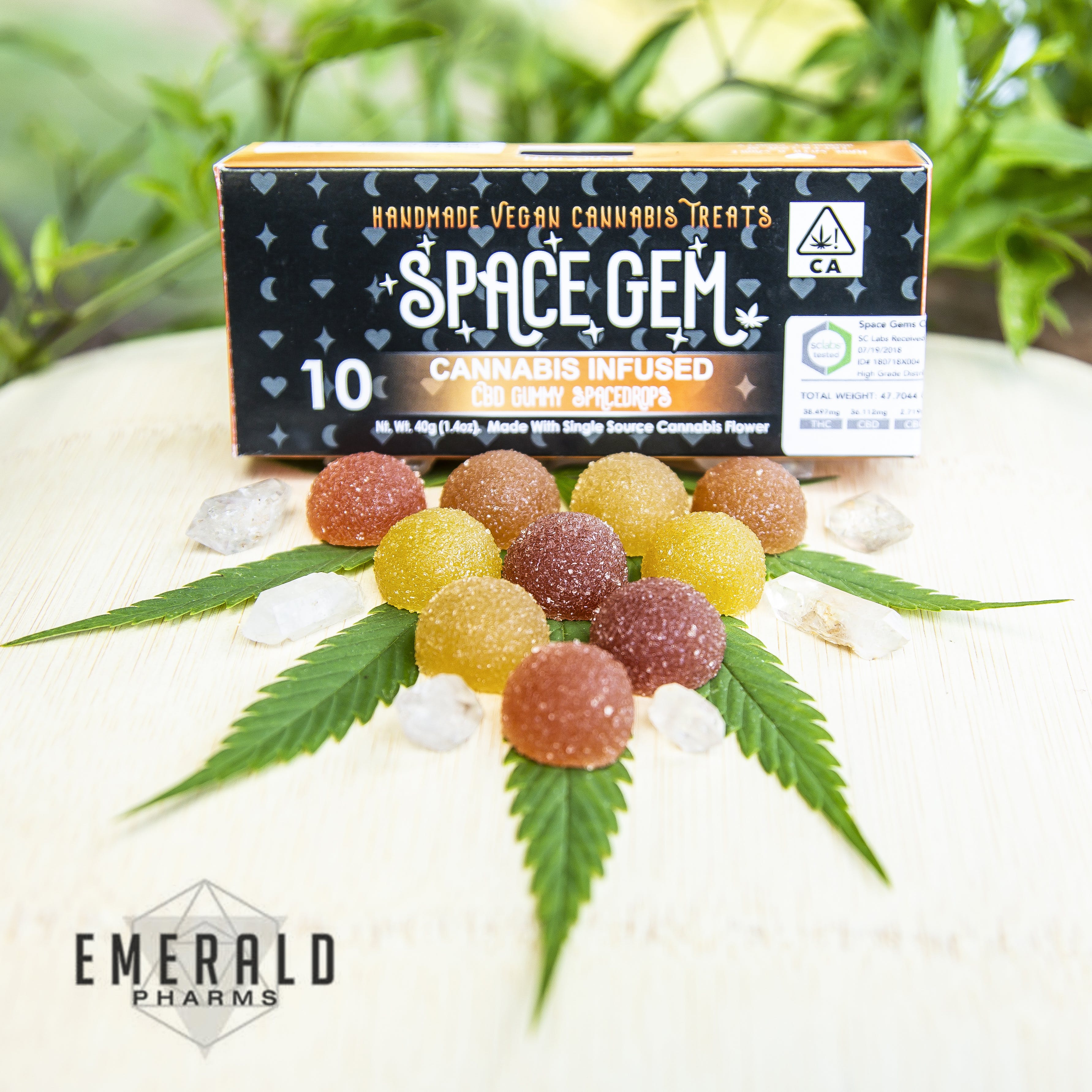 Space Gems 1:1 Sour Flavor (10 pk.) 100 mg CBD 100 mg THC