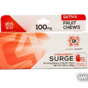 Strawberry Surge SATIVA Chews 10pk - Canna Burst