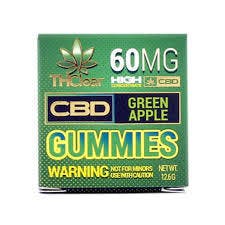 THC Clear Gummies CBD Gummies "Green Apple" 60MG