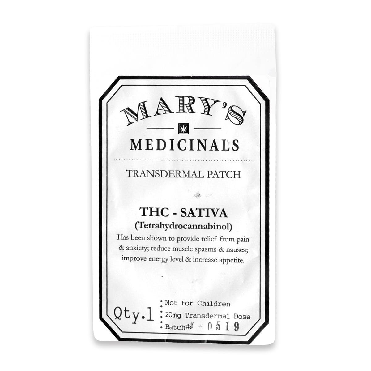 THC - Sativa Transdermal Patch, 20mg - MED