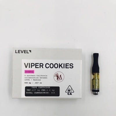 Viper Cookies Distillate Cartridge by Level (80%THC/0.8%THC)