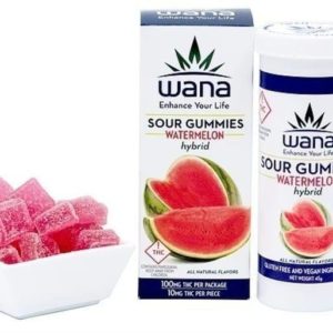 Wana - Watermelon Sour Gummies 100mg - Hybrid